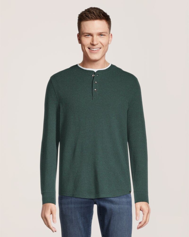 Denver Hayes Men's Ottoman Long Sleeve Henley Shirt