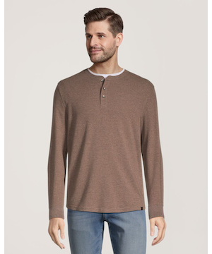 Denver Hayes Men's Ottoman Long Sleeve Henley Shirt