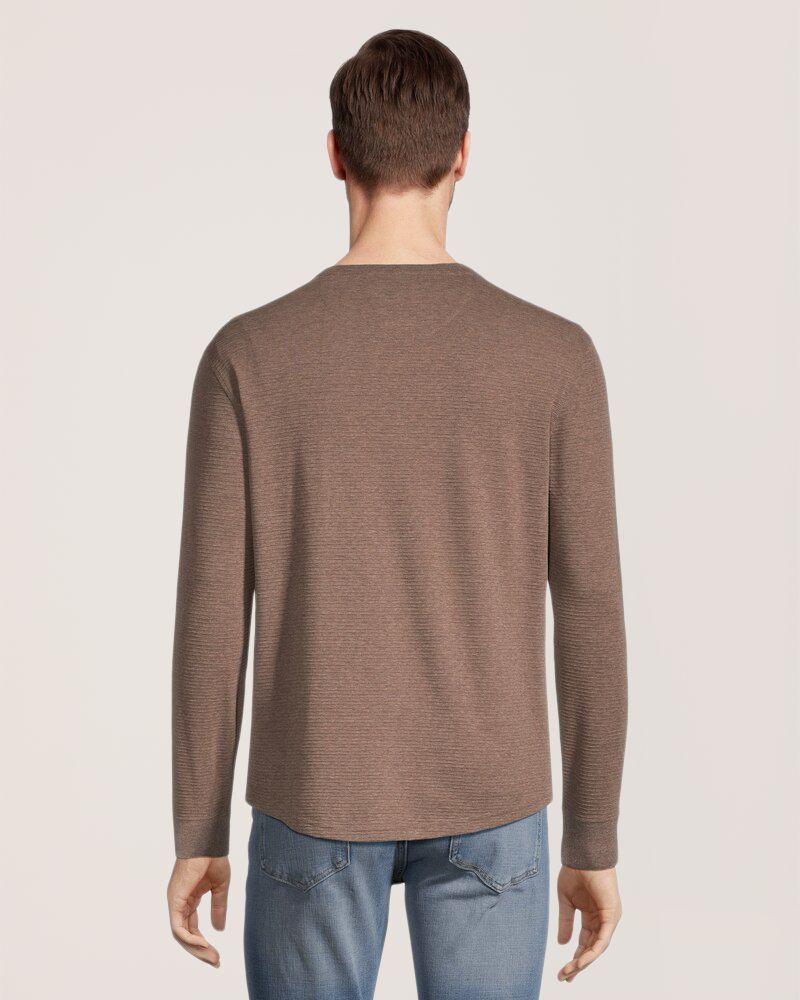 Chemise en tricot ottoman et à manches longues pour hommes, Henley, Denver Hayes
