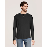 Denver Hayes Men's Ottoman Long Sleeve Henley Shirt Front_Flat
