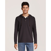 Chandail à capuche en tissu côtelé rayé pour hommes, Denver Hayes Front_Flat