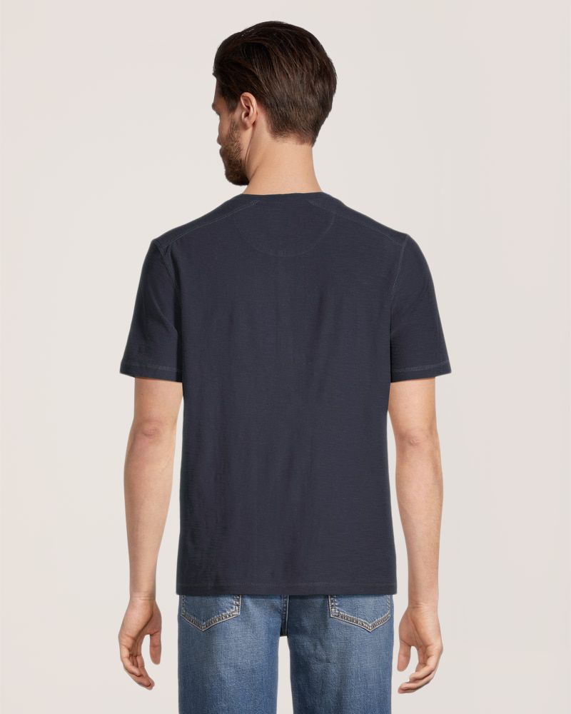 Haut Henley flammé et lavé après confection pour hommes, Denver Hayes