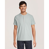 Denver Hayes Men's Garment Wash Slub Henley Shirt Front_Flat
