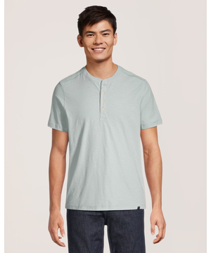 Denver Hayes Men's Garment Wash Slub Henley Shirt