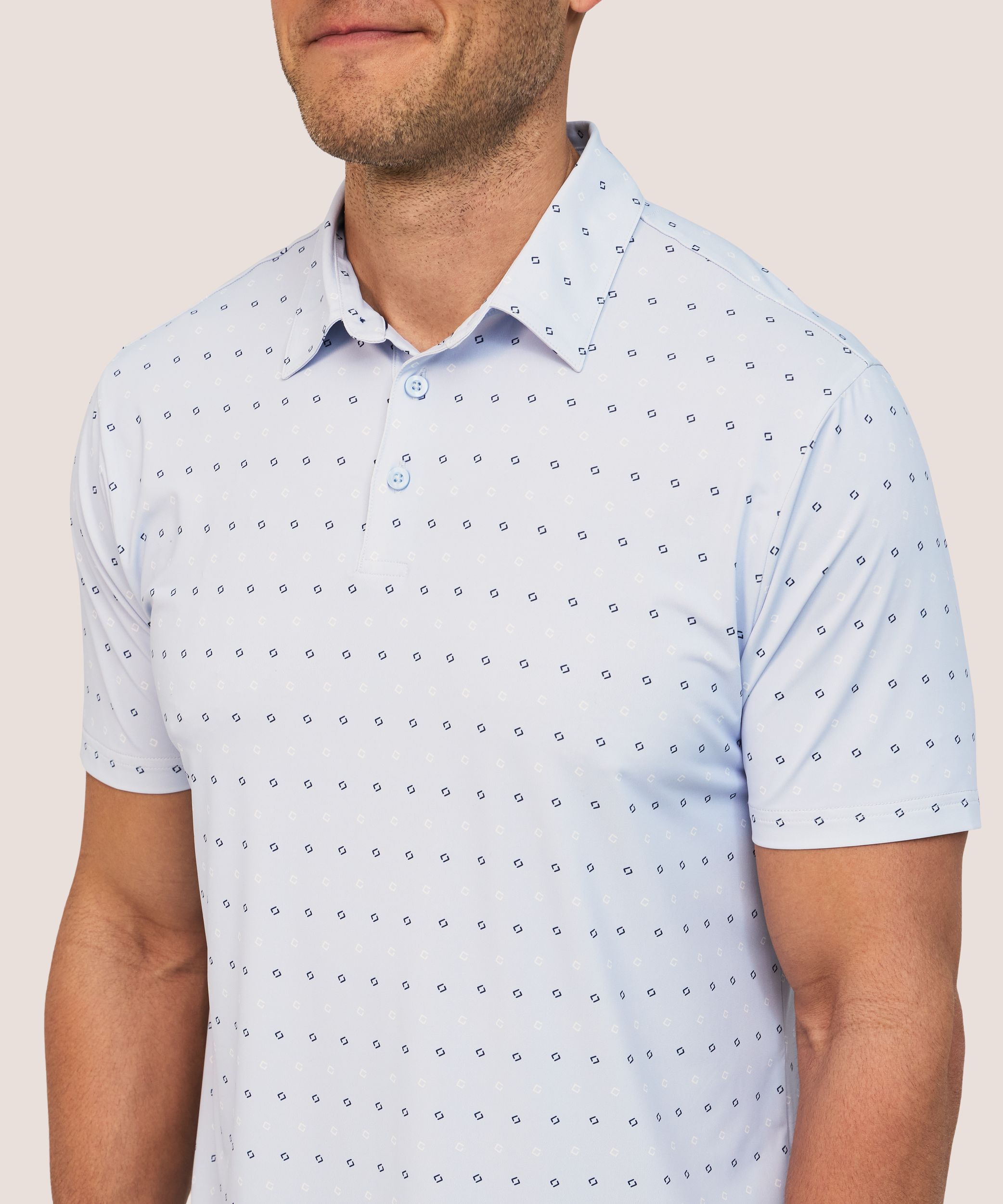 Polo extensible à imprimé intégral pour hommes, Denver Hayes