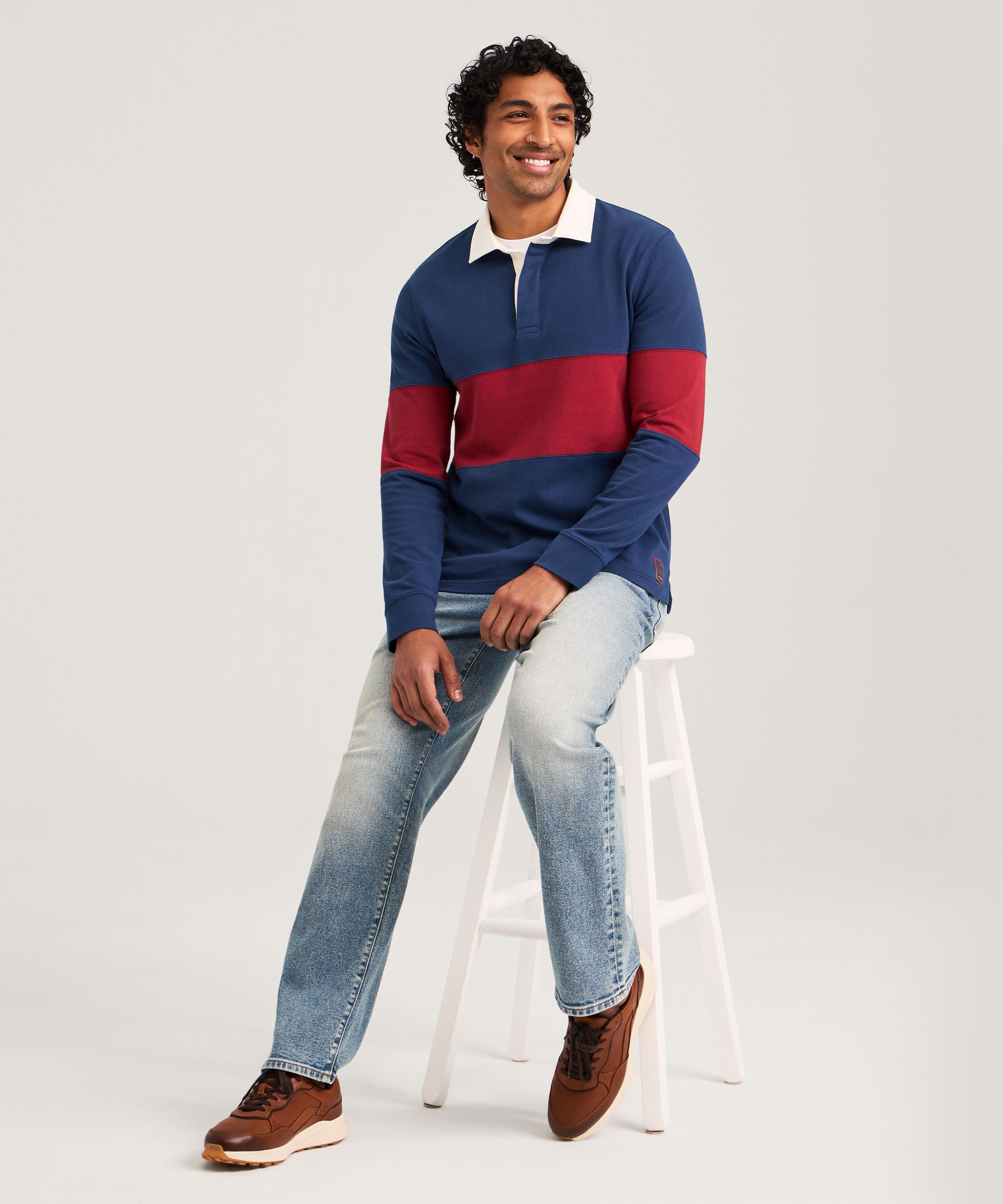 Polo de rugby à manches longues pour hommes, Denver Hayes