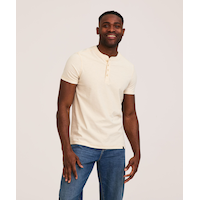 Denver Hayes Men's Garment Wash Slub Henley