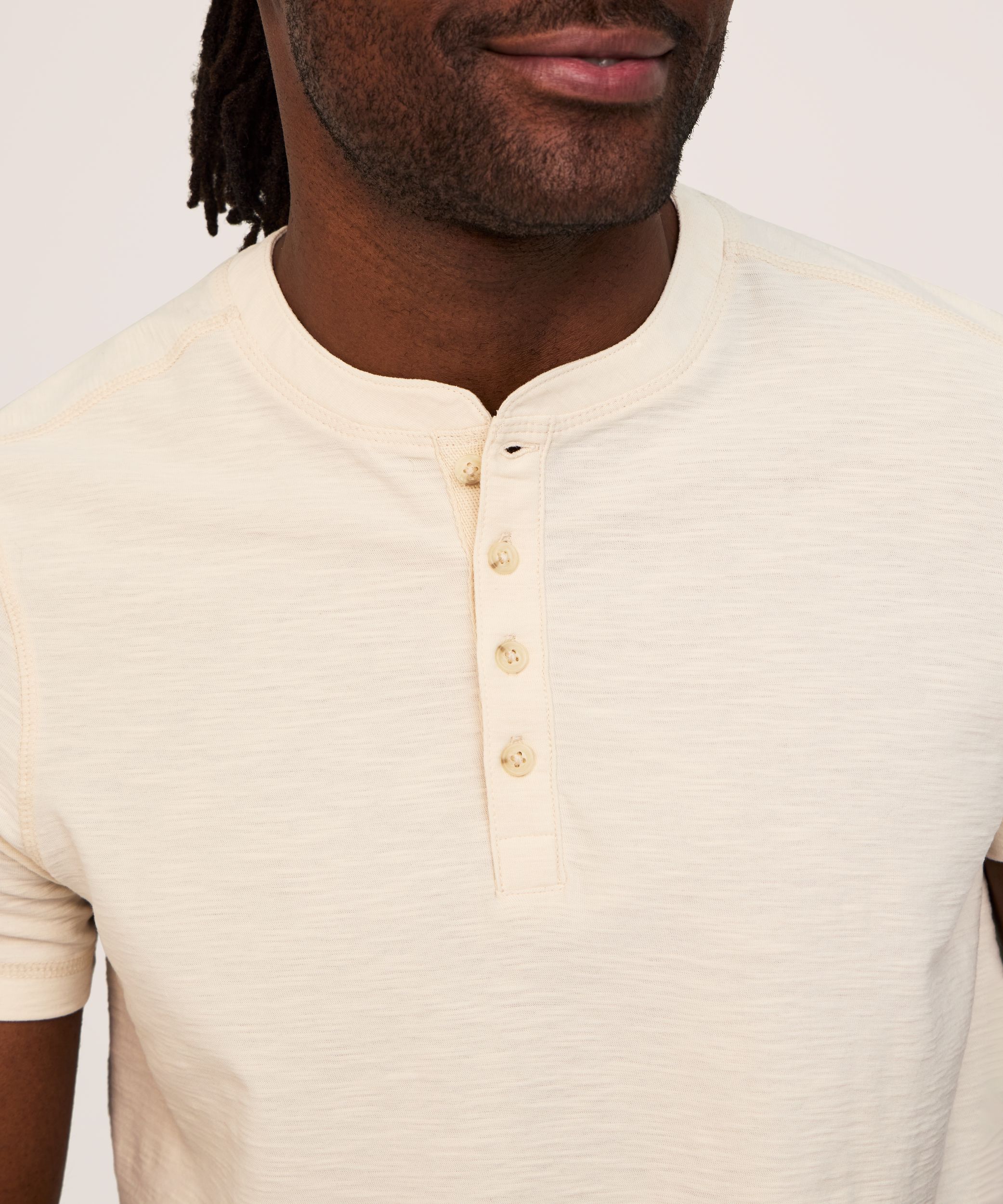 Denver Hayes Men's Garment Wash Slub Henley