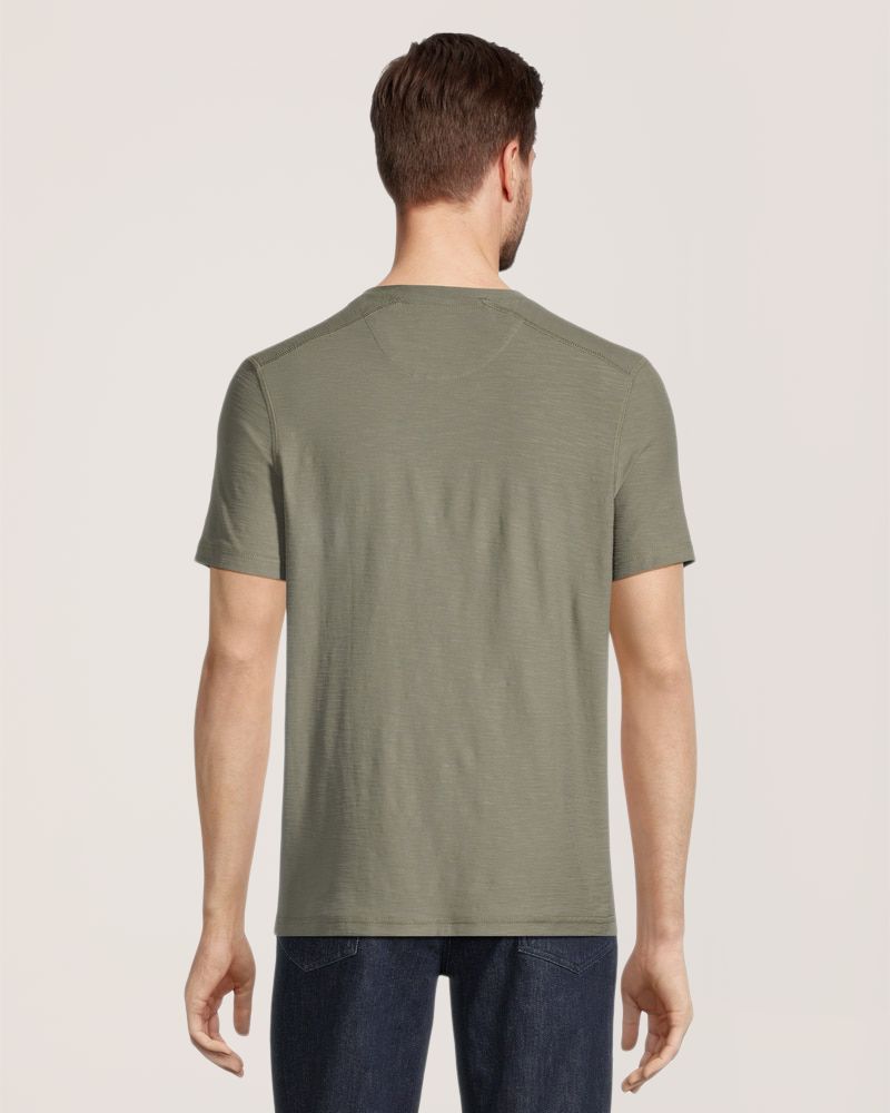 Denver Hayes Men's Garment Wash Slub Henley