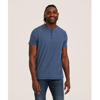 Denver Hayes Men's Garment Wash Slub Henley