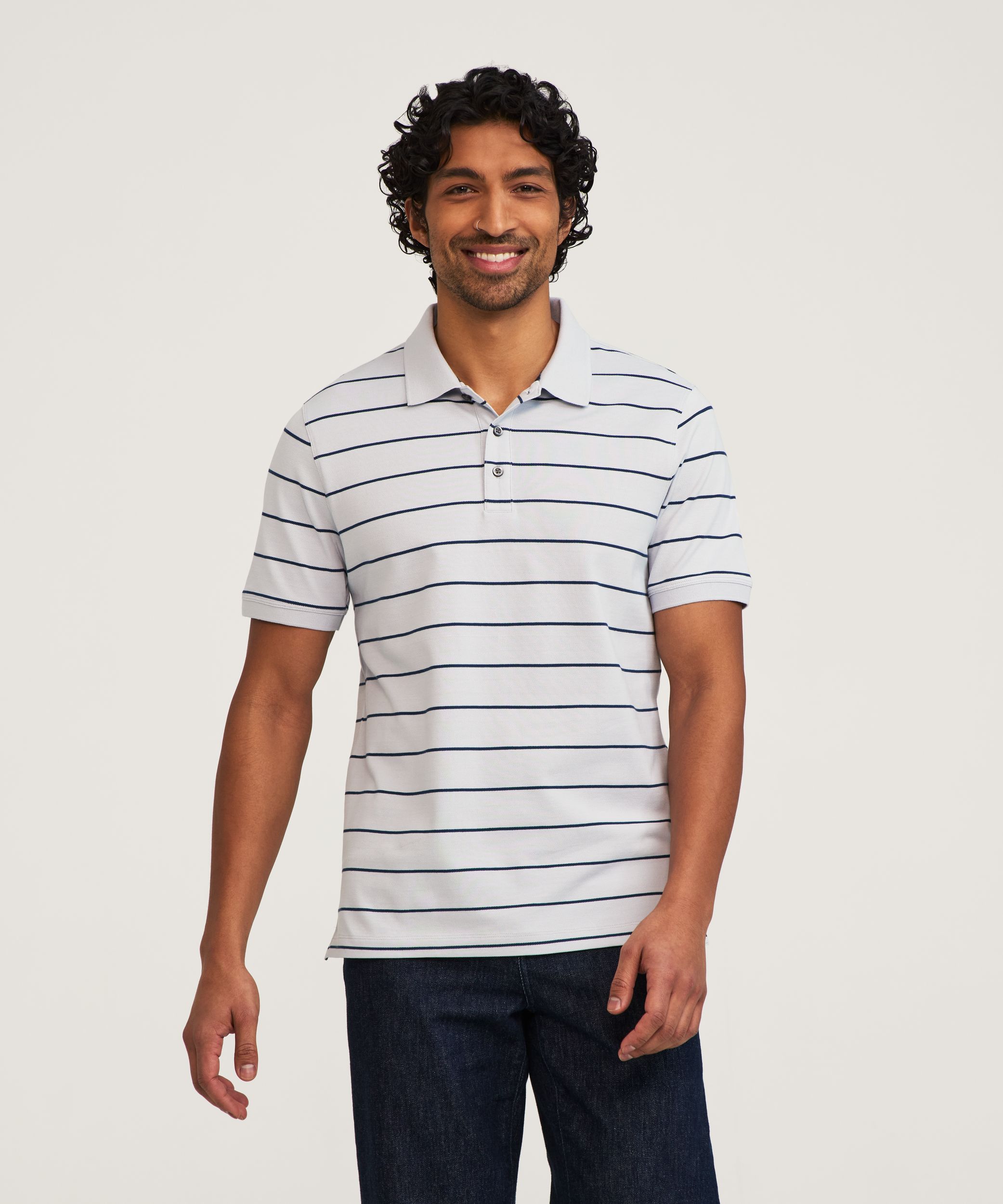 Denver Hayes Men's 50 Wash Stretch Pique Polo Shirt