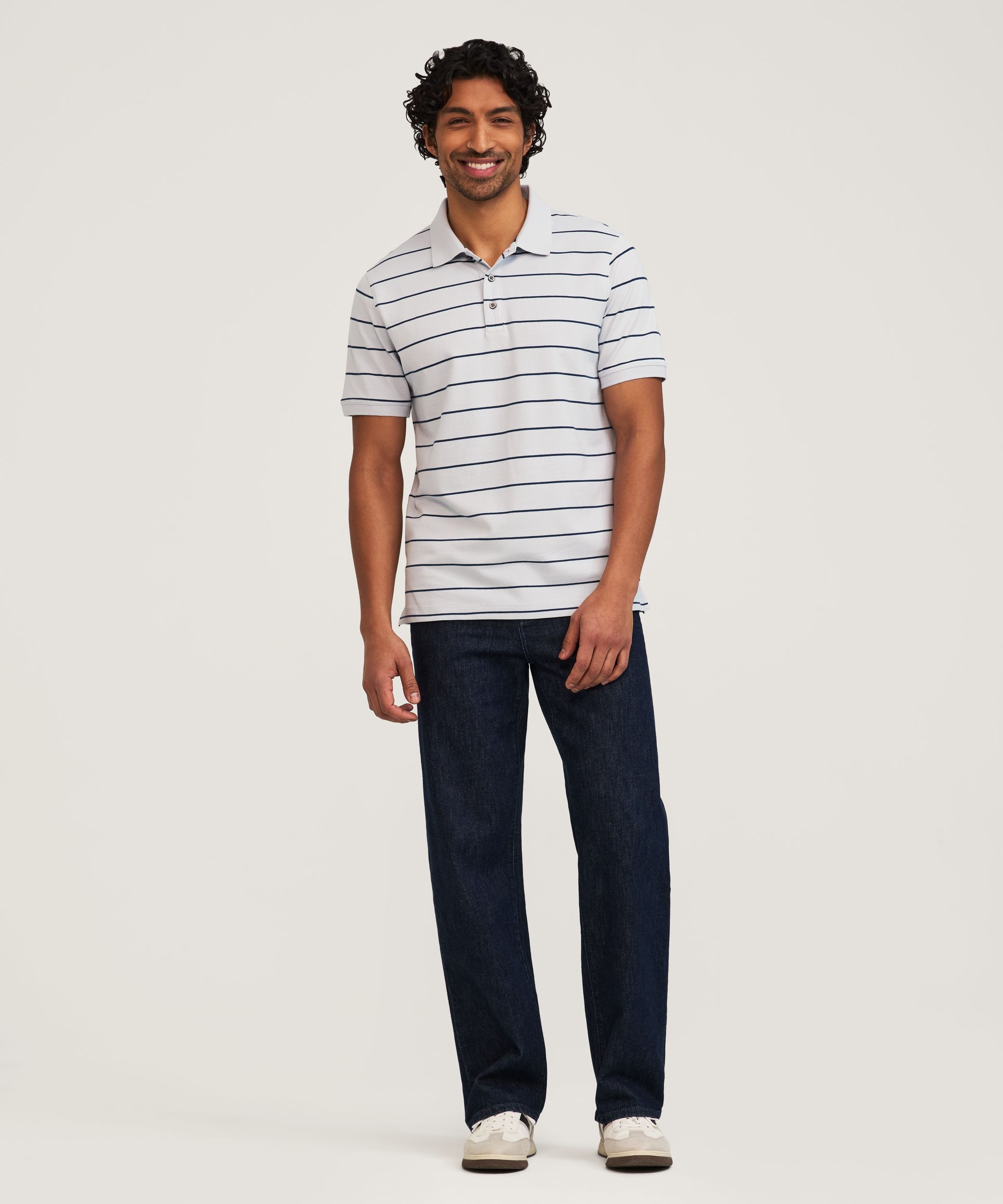 Denver Hayes Men's 50 Wash Stretch Pique Polo Shirt