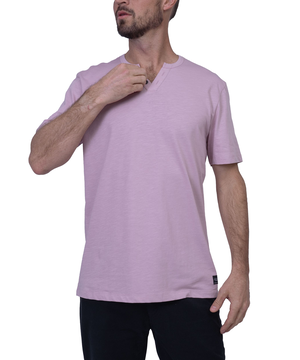 Haut à encolure crantée en V à 2&nbsp;boutons pour hommes, Silver