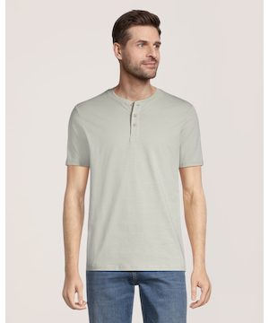 Haut Henley extensible à manches courtes pour hommes, Denver Hayes