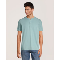 Denver Hayes Men's Stretch Short Sleeve Henley Shirt