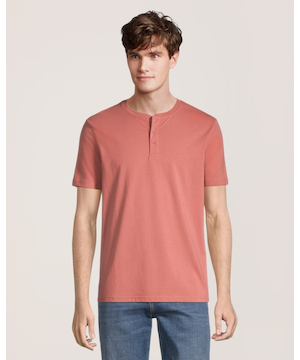 Haut Henley extensible à manches courtes pour hommes, Denver Hayes