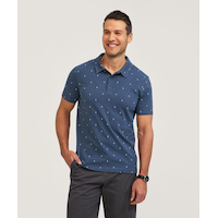 Denver Hayes Men's All Over Print Slub Polo Shirt Front_Flat