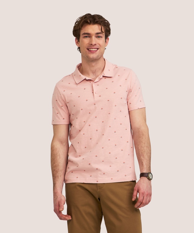 Denver Hayes Men's All Over Print Slub Polo Shirt