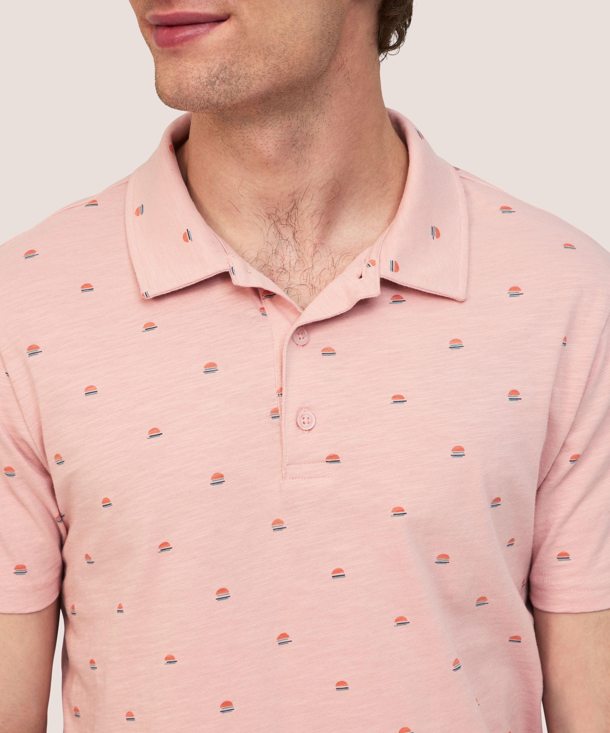 Denver Hayes Men's All Over Print Slub Polo Shirt