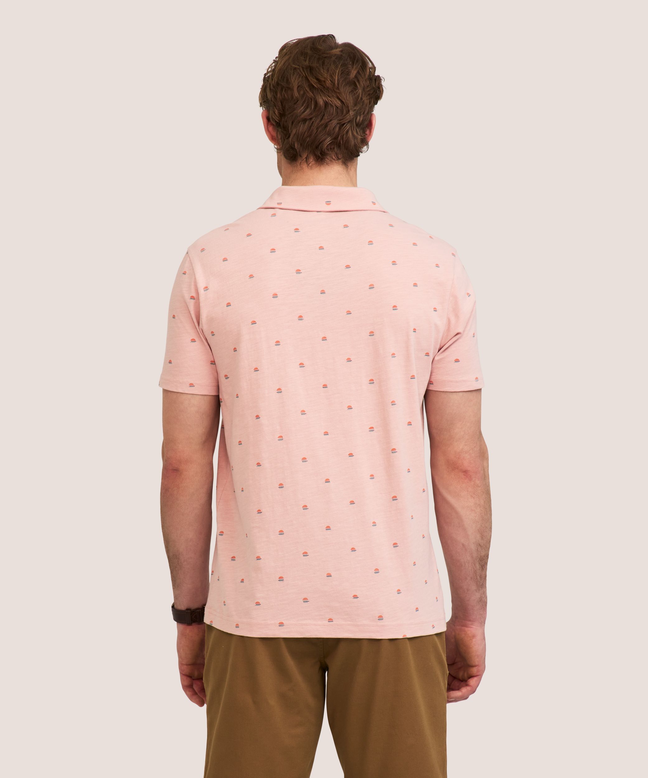 Denver Hayes Men's All Over Print Slub Polo Shirt