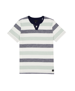 Haut à encolure crantée en V à 2 boutons pour hommes, Silver