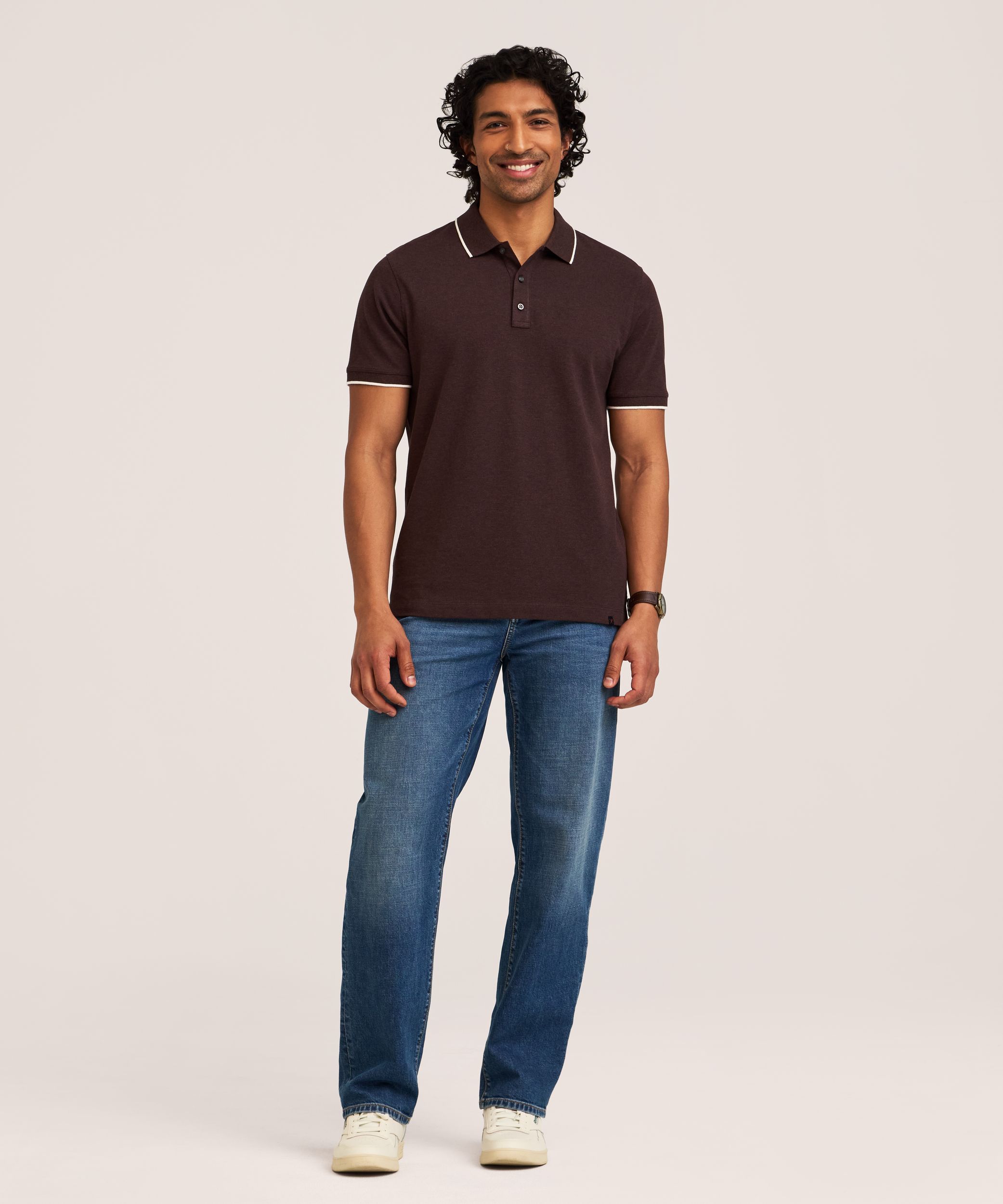 Denver Hayes Men's 50 Wash Stretch Pique Polo Shirt