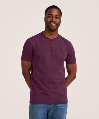 Denver Hayes Men's Stretch Short Sleeve Henley Shirt