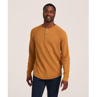 WindRiver Men's Waffle Raglan Long Sleeve Henley Shirt