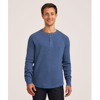 WindRiver Men's Waffle Raglan Long Sleeve Henley Shirt