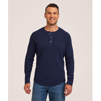WindRiver Men's Waffle Raglan Long Sleeve Henley Shirt