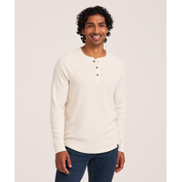 WindRiver Men's Waffle Raglan Long Sleeve Henley Shirt
