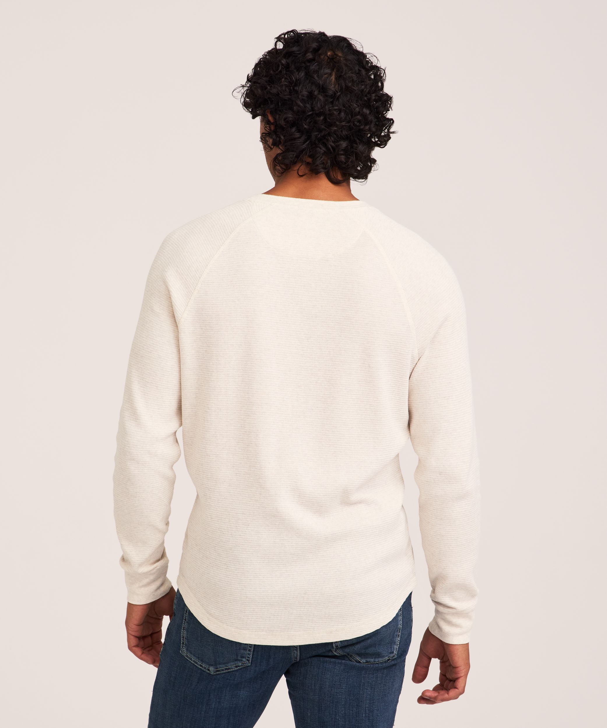 WindRiver Men's Waffle Raglan Long Sleeve Henley Shirt