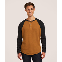 Chemise Henley en point de brioche à manches longues raglan pour hommes, WindRiver Front_Flat