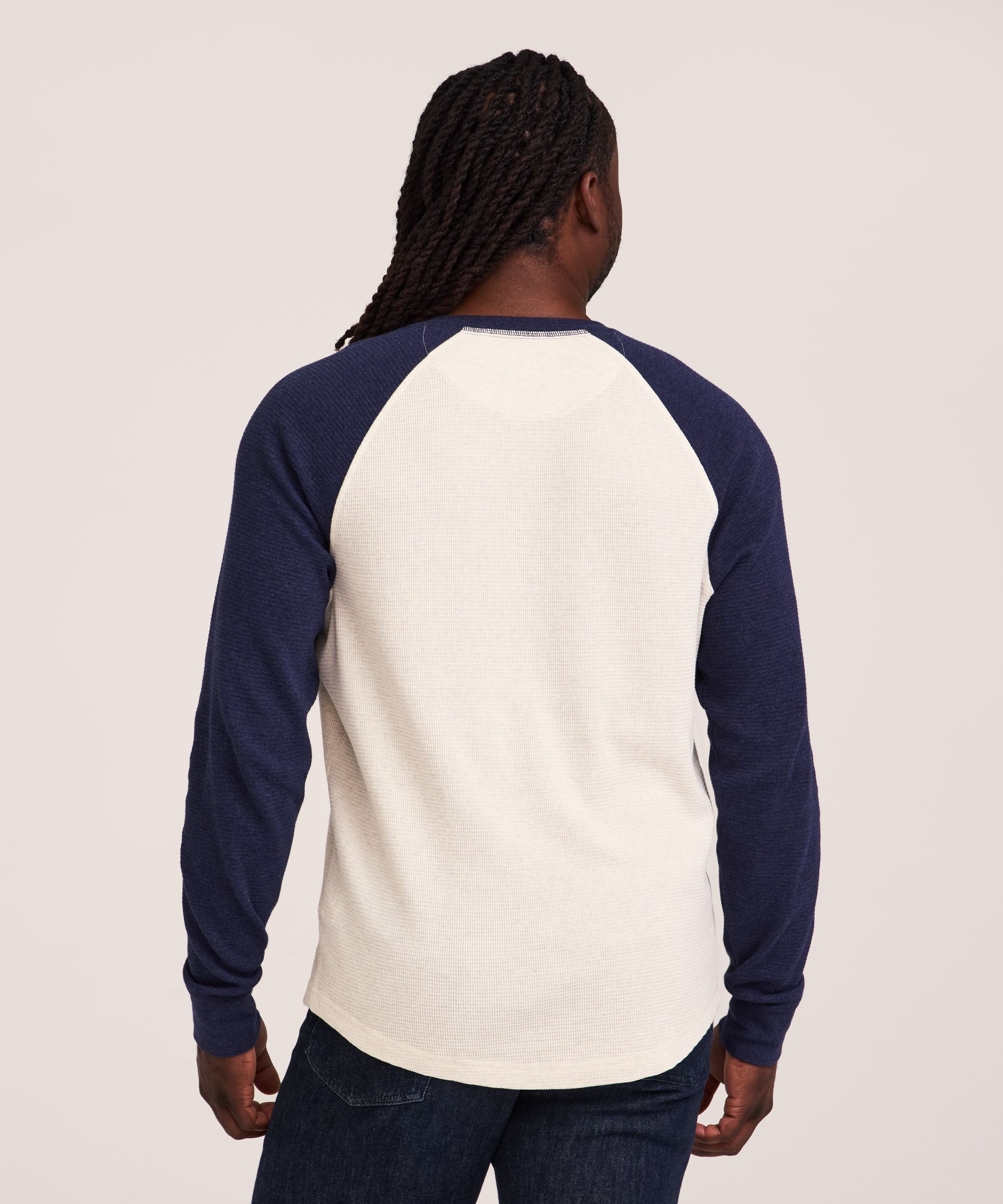 WindRiver Men's Waffle Raglan Long Sleeve Henley Shirt