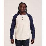 WindRiver Men's Waffle Raglan Long Sleeve Henley Shirt