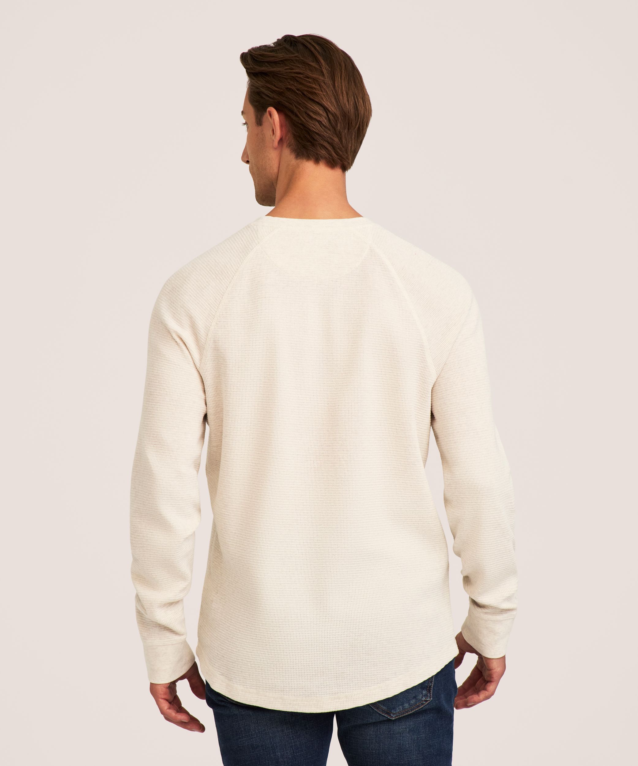 WindRiver Men's Waffle Raglan Long Sleeve Crewneck Shirt
