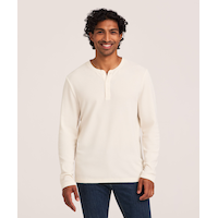 Denver Hayes Men's Micro Waffle Long Sleeve Henley Shirt