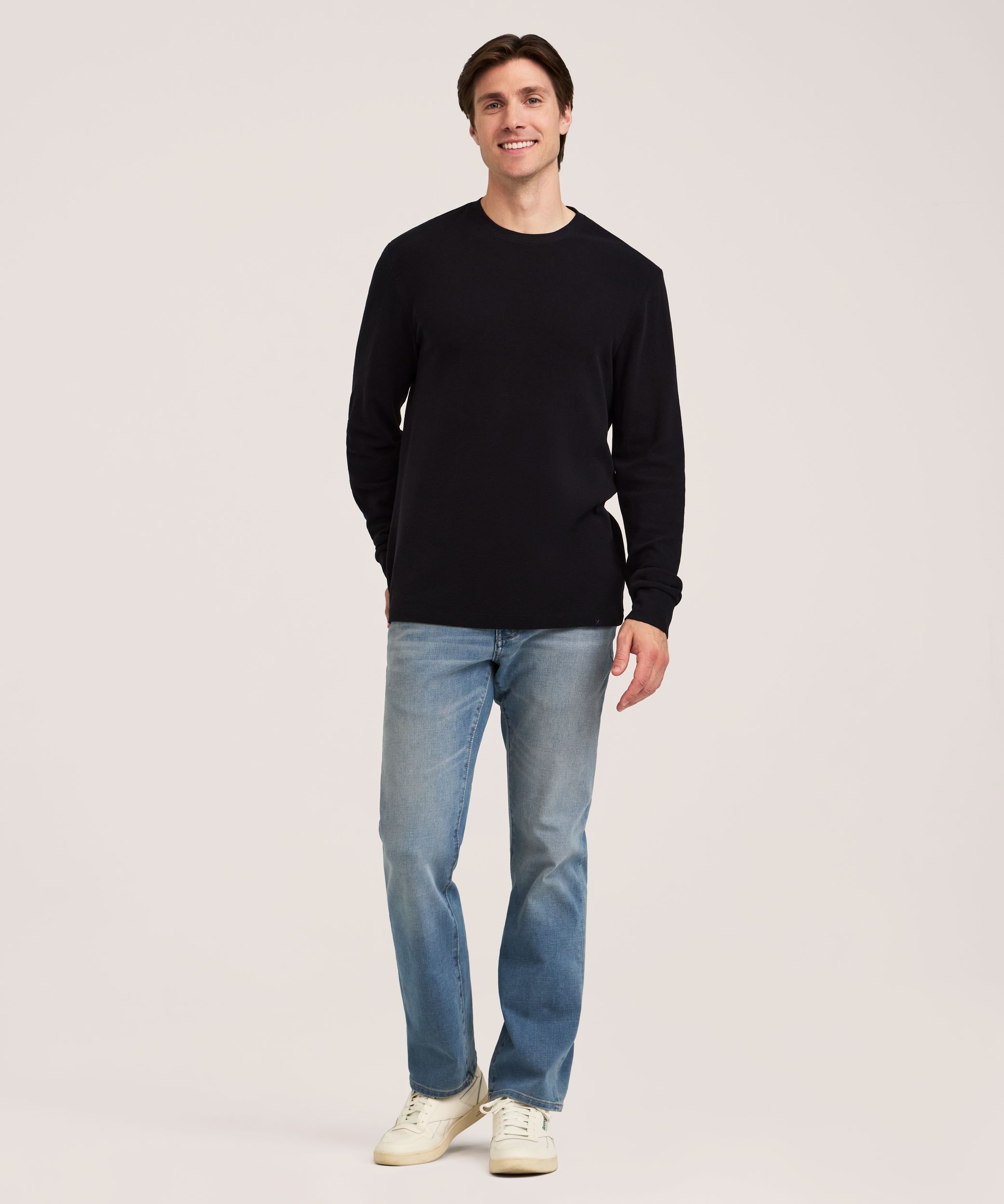 Denver Hayes Men's Micro Waffle Long Sleeve Crewneck Shirt