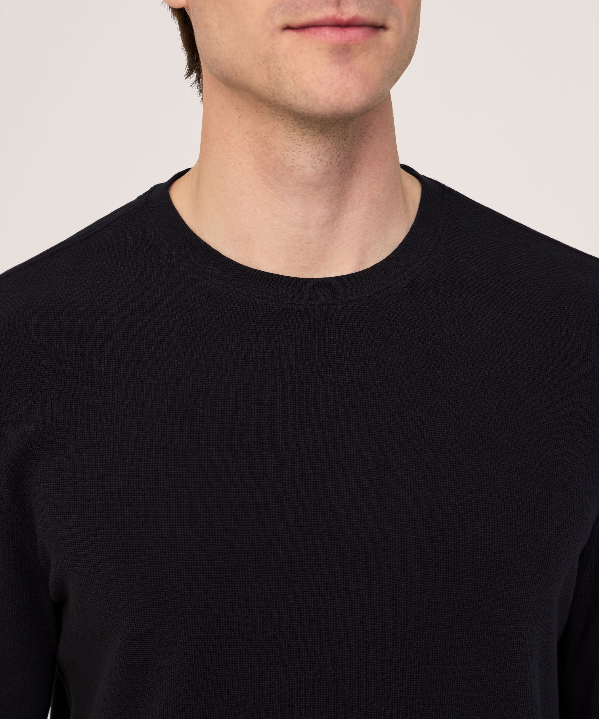 Denver Hayes Men's Micro Waffle Long Sleeve Crewneck Shirt