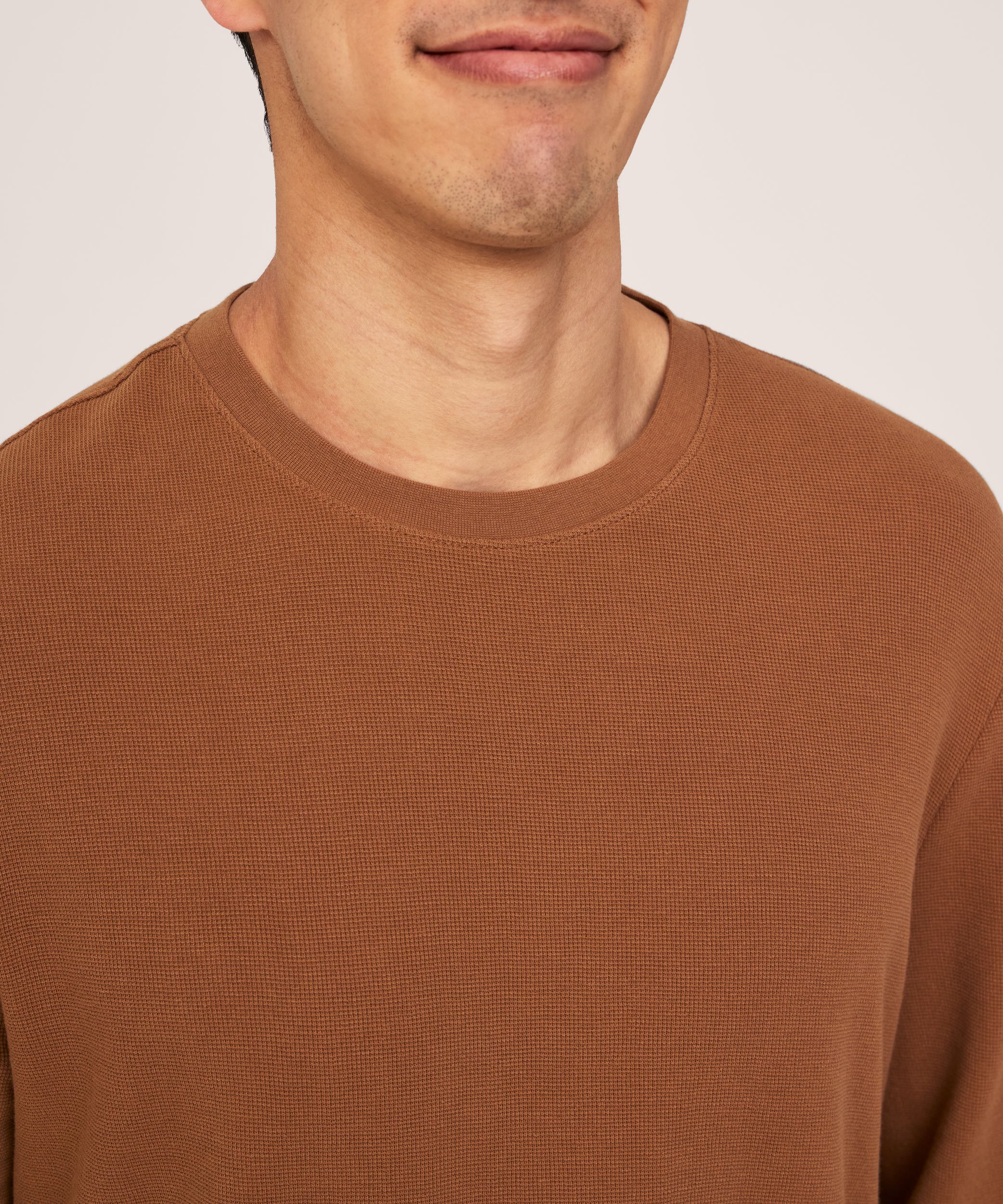 Denver Hayes Men's Micro Waffle Long Sleeve Crewneck Shirt