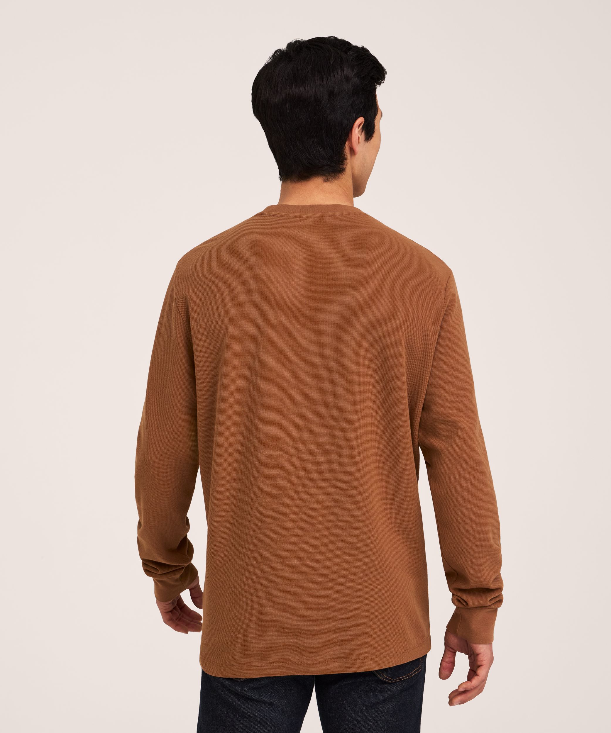 Denver Hayes Men's Micro Waffle Long Sleeve Crewneck Shirt