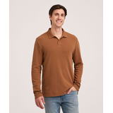 Polo à manches longues en tricot micropoint de brioche pour hommes, Denver Hayes Front_Flat