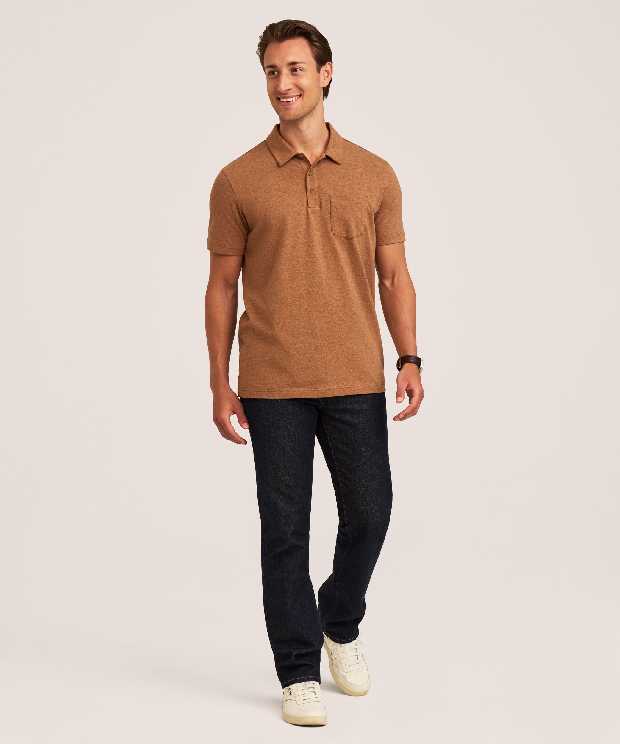 Denver Hayes Men's Modern Fit Stretch Polo Shirt