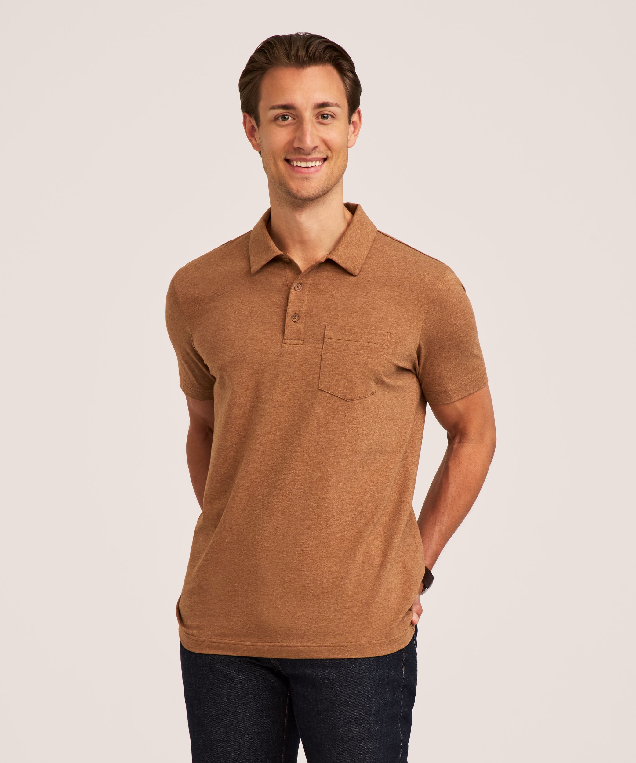 Denver Hayes Men's Modern Fit Stretch Polo Shirt