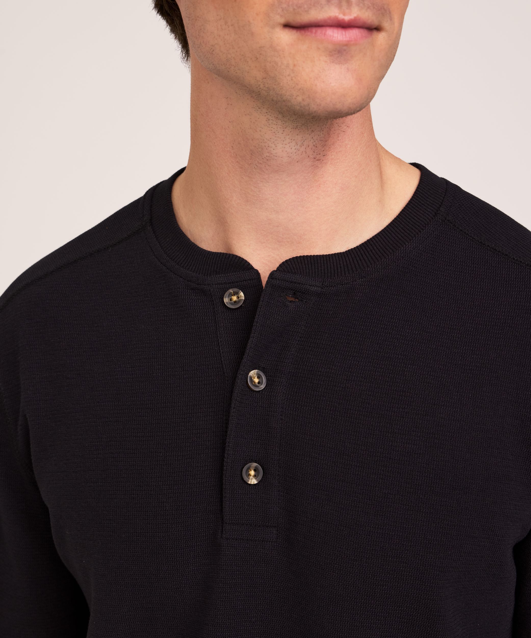 Chemise Henley en tissu côtelé pour hommes, Denver Hayes