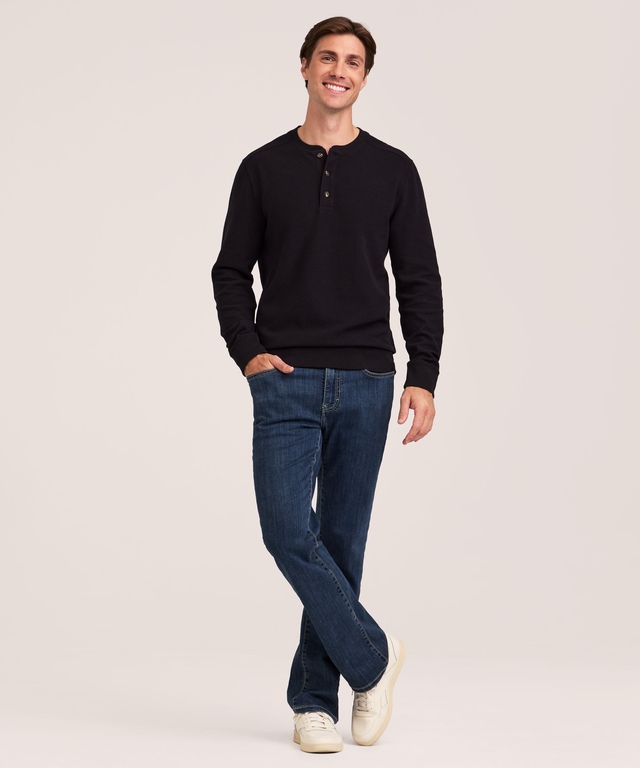 Denver Hayes Men's French Rib Henley Shirt