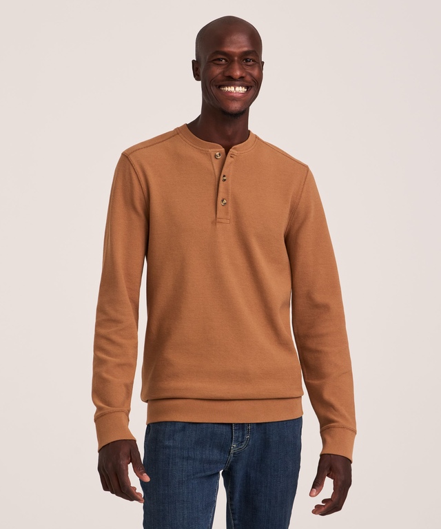 Chemise Henley en tissu côtelé pour hommes, Denver Hayes