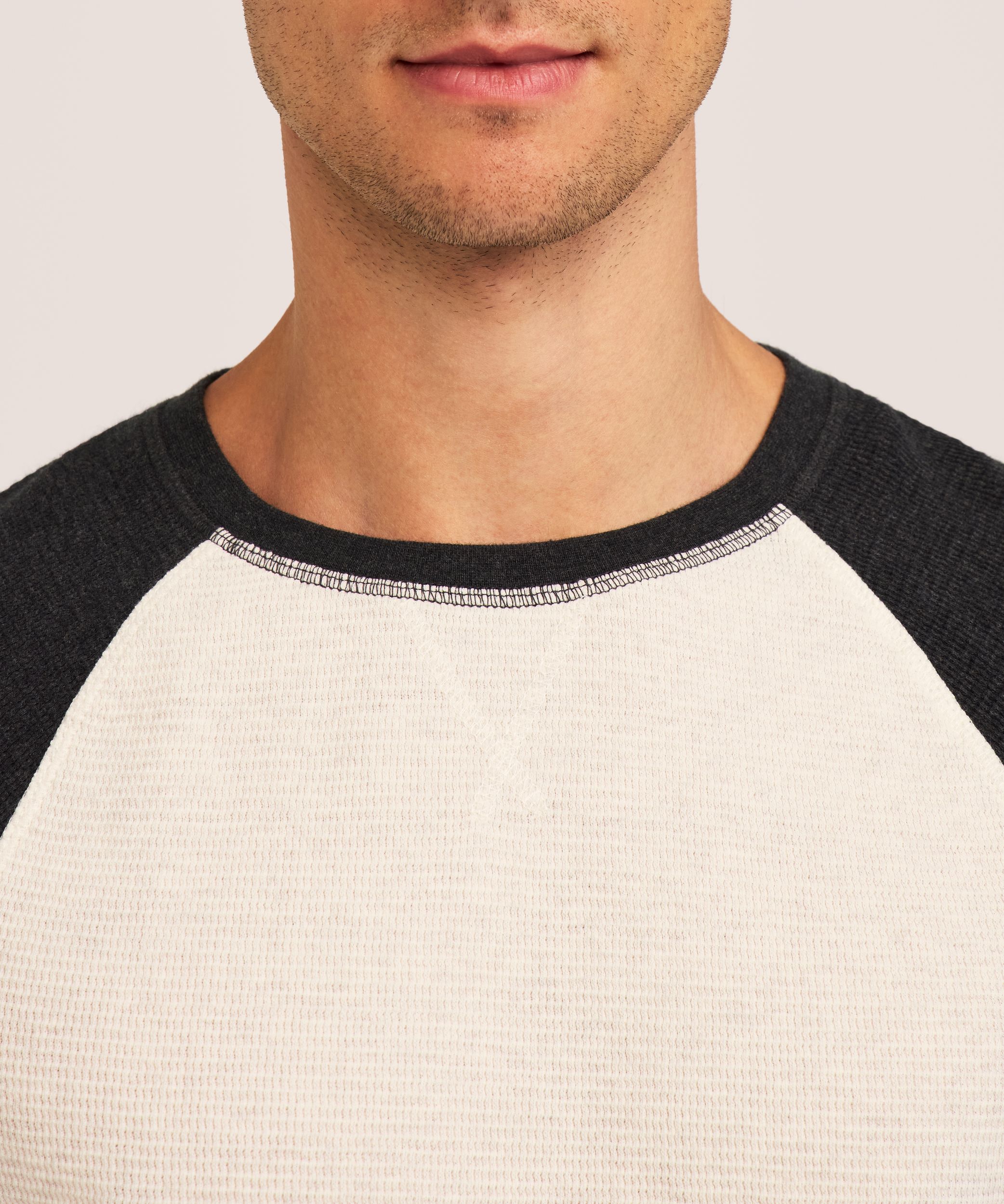 WindRiver Men's Waffle Raglan Long Sleeve Crewneck Shirt