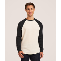 Chemise en point de brioche à manches longues raglan et à col ras du cou pour hommes, WindRiver