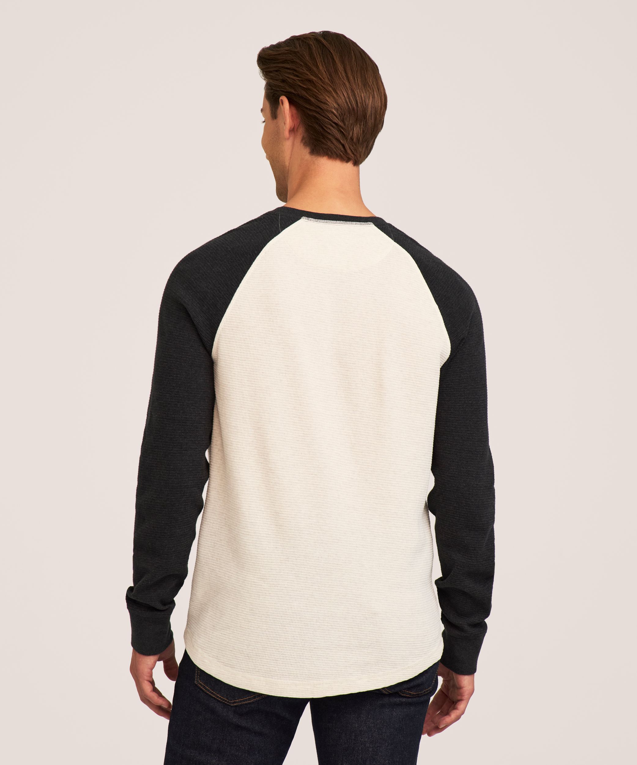 WindRiver Men's Waffle Raglan Long Sleeve Crewneck Shirt